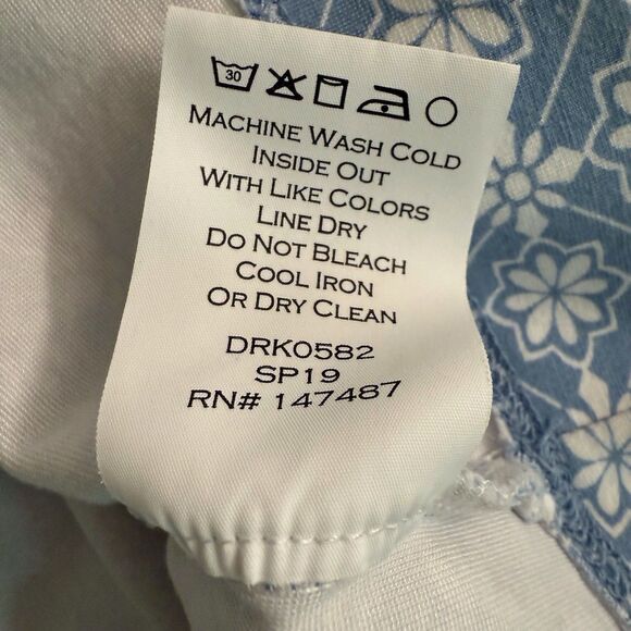 Draper James Honeycomb Floral Persley Ponte Dress Medium Blue and‎ White - Picture 9 of 16